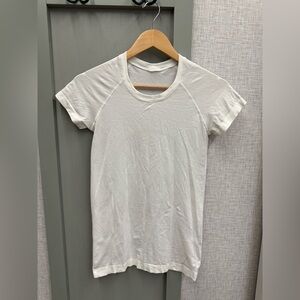 White Short Sleeve workout top